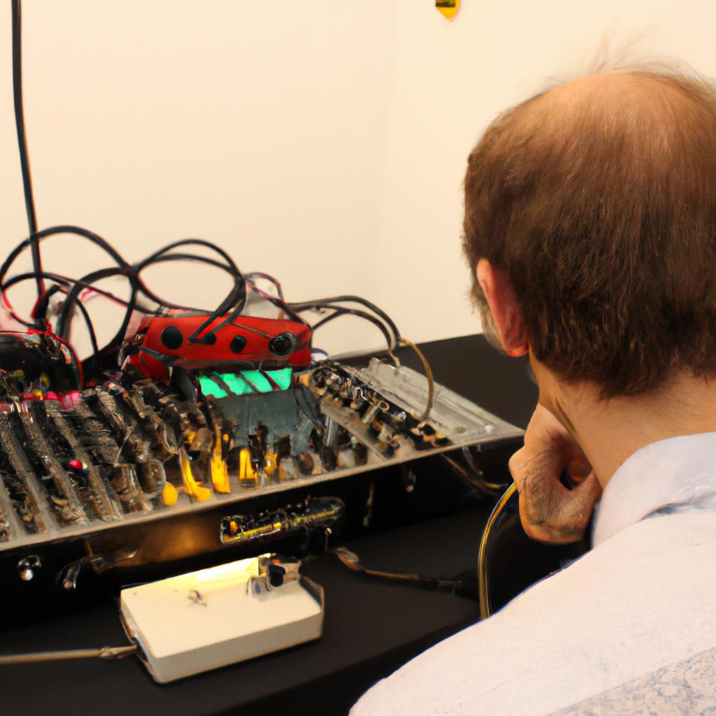 Person operating audio streaming equipment